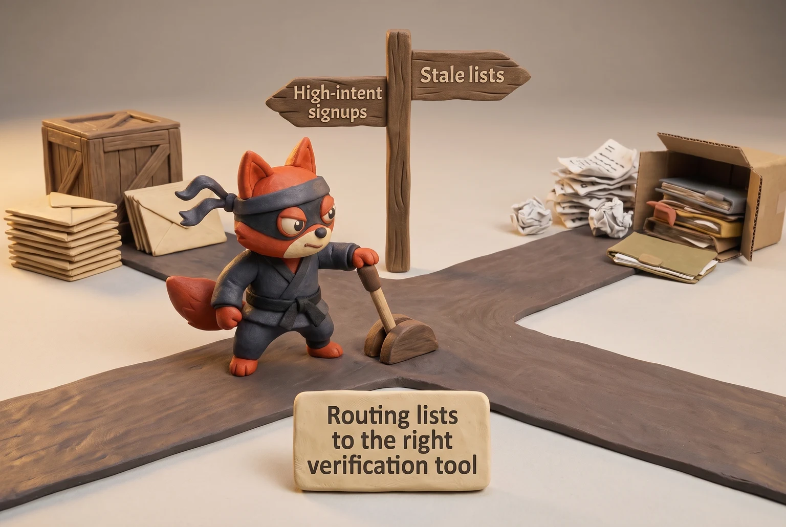 A fox railway signalman routes high-intent signups and stale lists down different tracks.