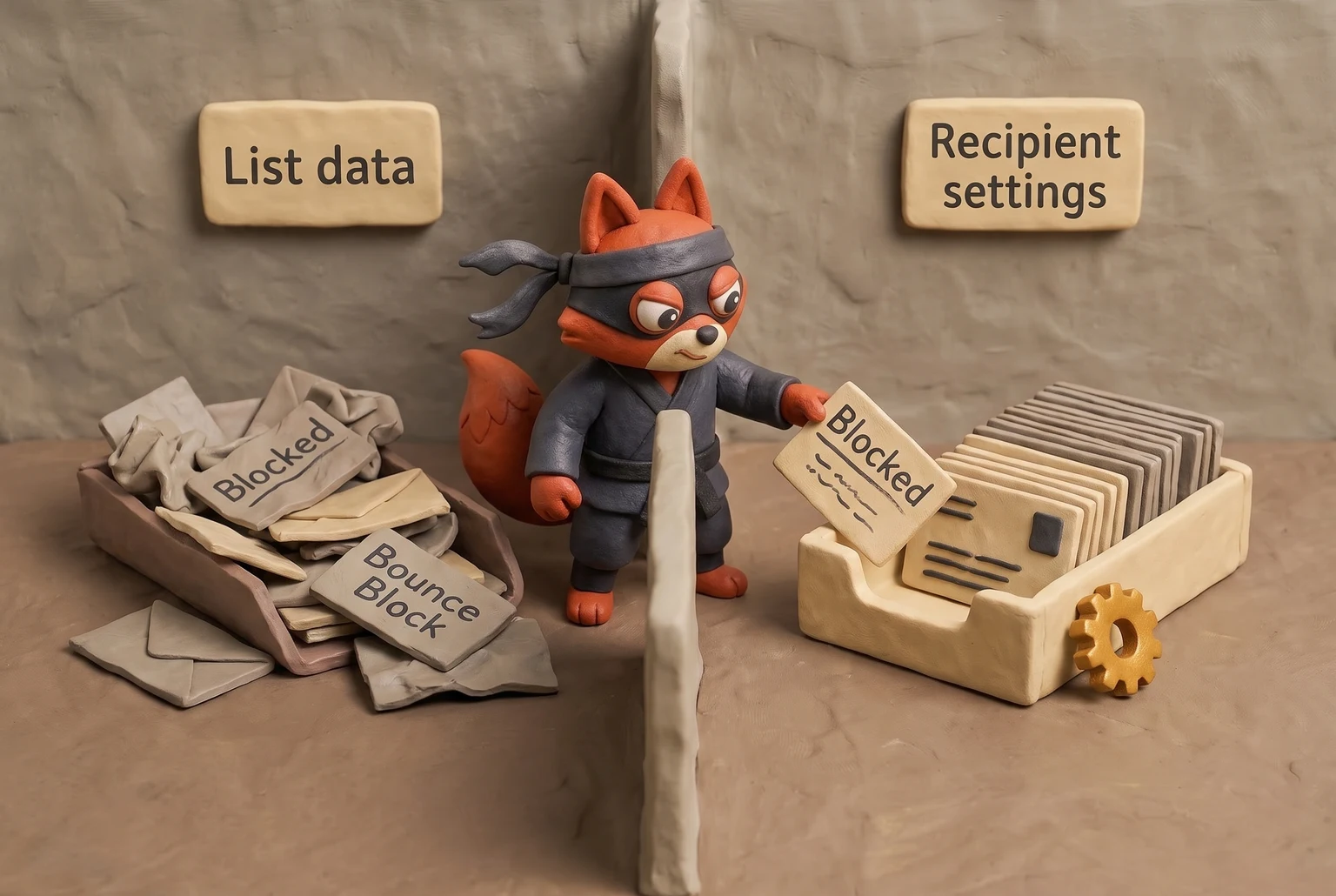 Blocked-address fix belongs in recipient settings, not list data