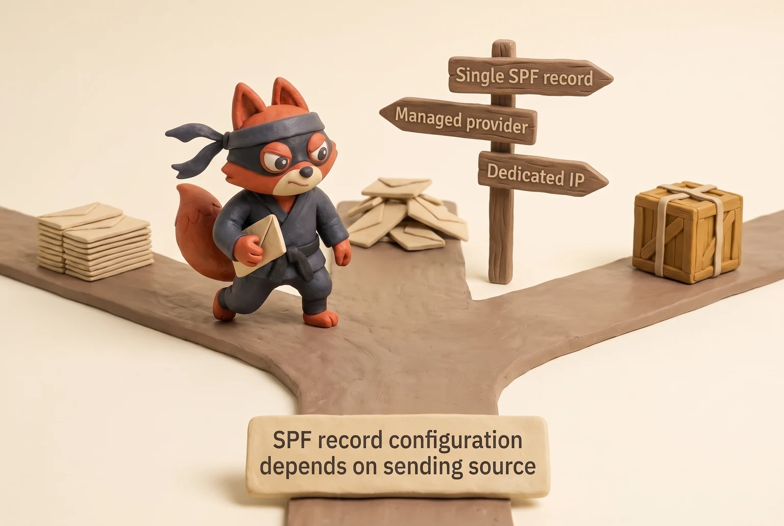 A forked path choosing between managed provider and dedicated IP SPF syntax.