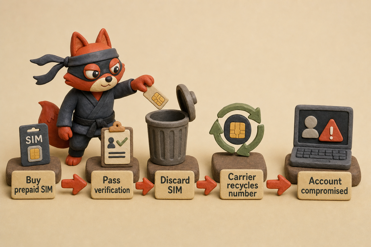 How a discarded prepaid SIM leads to account takeover when the number is recycled