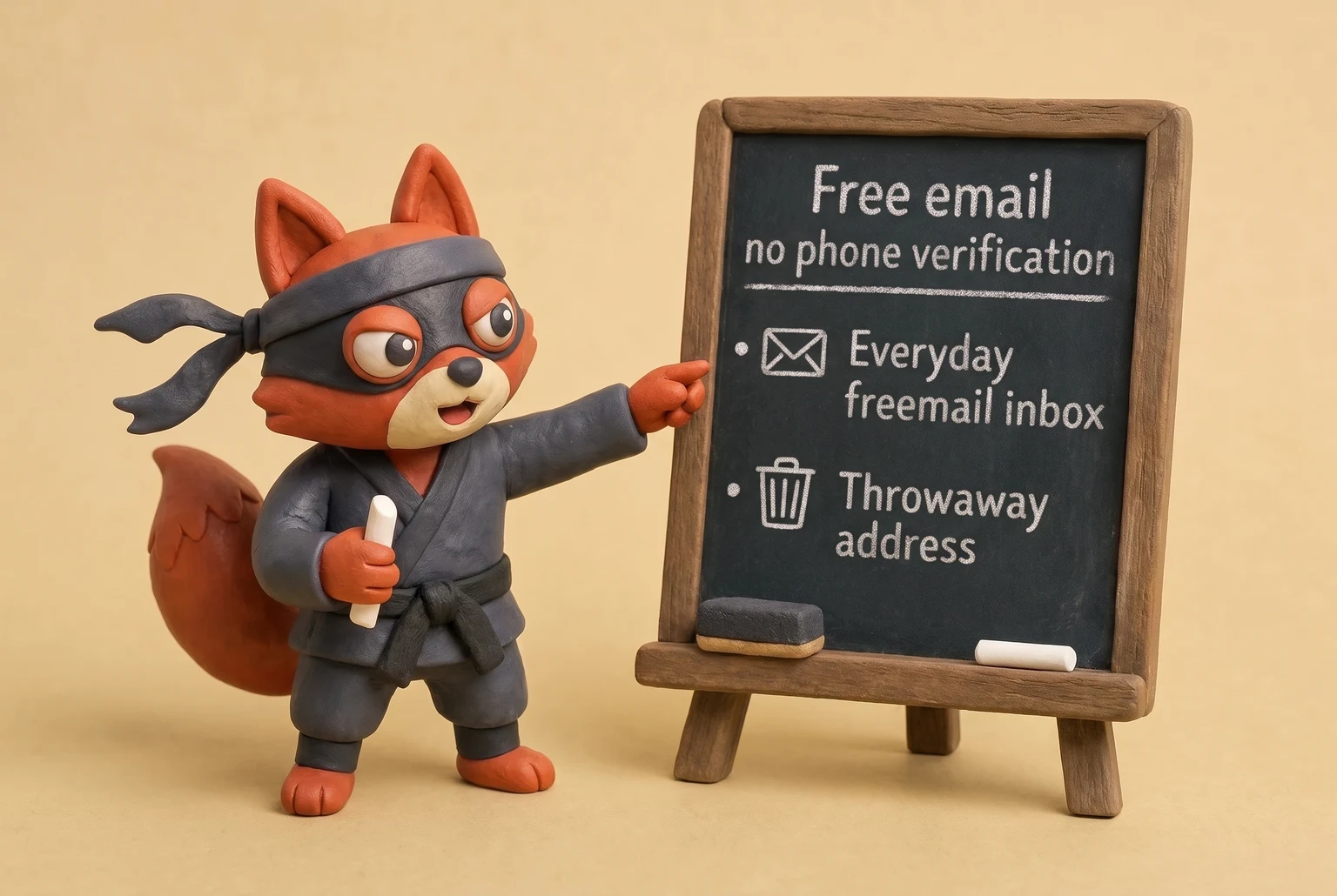 A fox teacher chalks the two meanings of free email no phone verification.