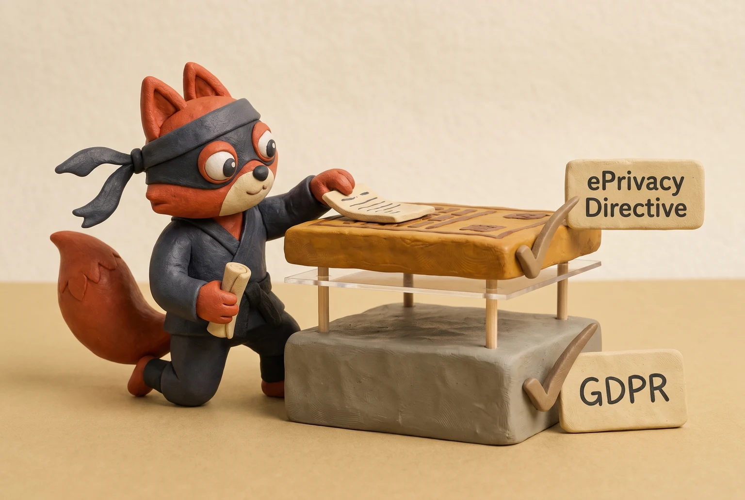 A fox archivist stacking the specific ePrivacy Directive on top of the general GDPR framework.