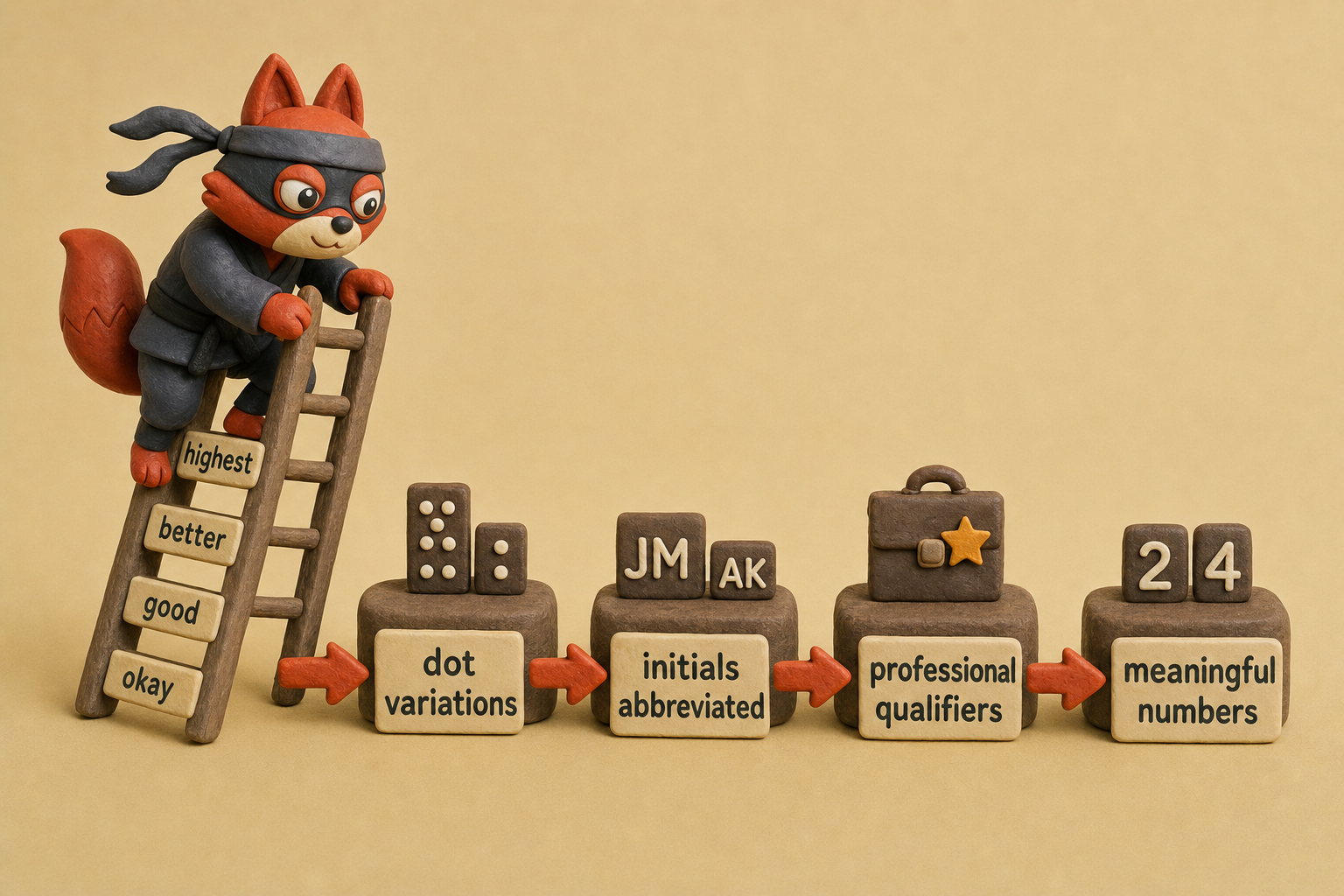 Four-step hierarchy for generating memorable Gmail username alternatives when your first choice is taken
